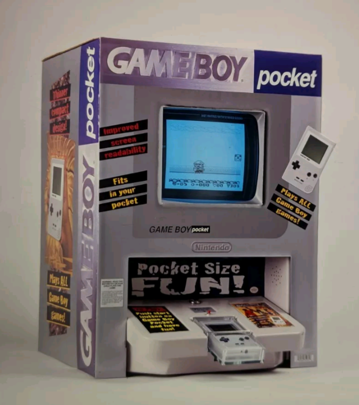 gameboy pocket kiosk australia idu game stand demo unit store display promo