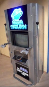 Sega serious fun store saturn kiosk demonstration display stand shop store retail